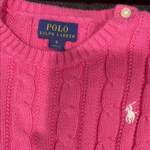 Gently used hot pink girls size 6 Polo Ralph Lauren Sweater
